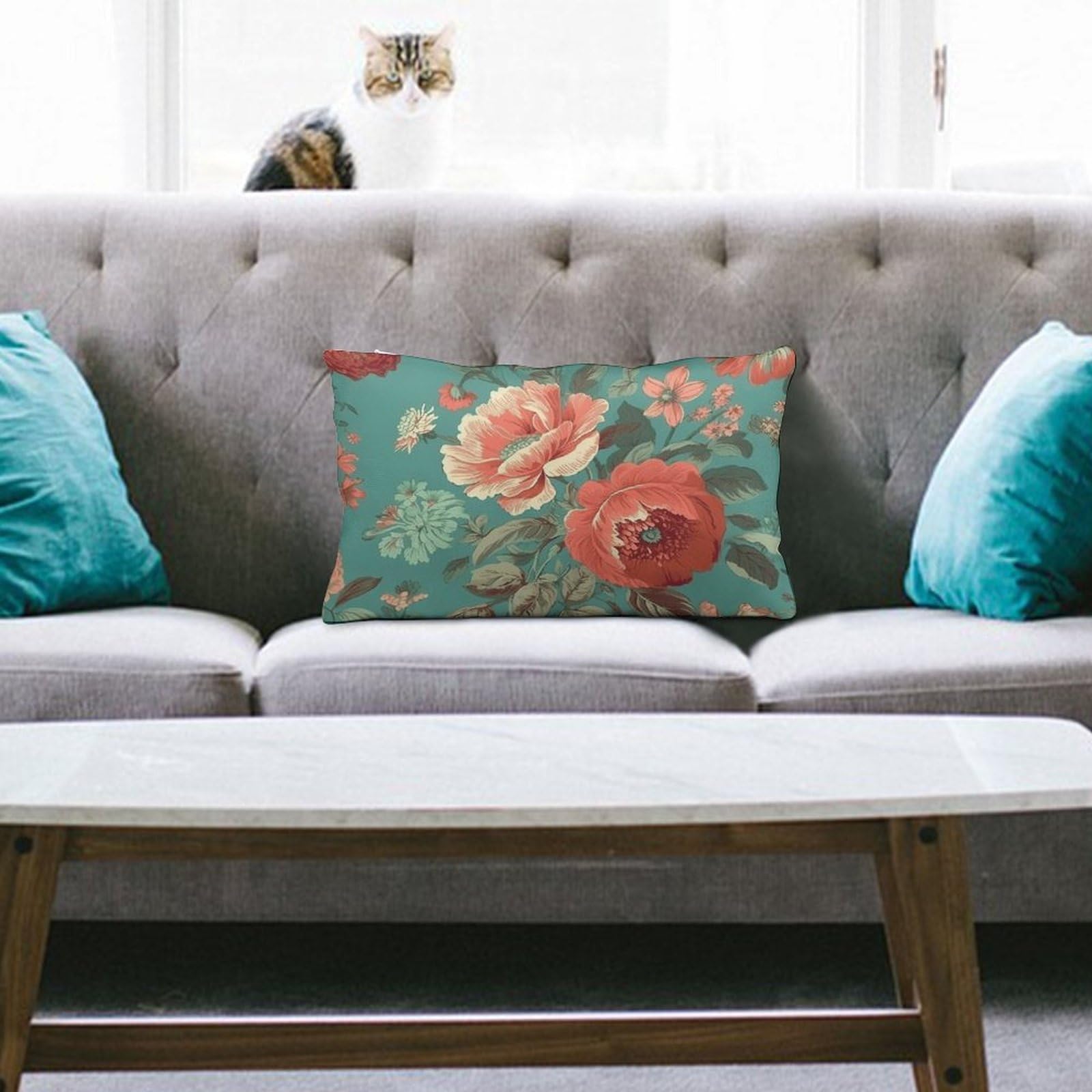 NTVOWPZO Decoration Throw Pillow Covers 8"x12" Pillowcases Covers Pastoral Scenery Pattern Soft Pillowcases Modern Farmhouse Home Decor Sofa Cushions Covers for Couch Bed Living Room