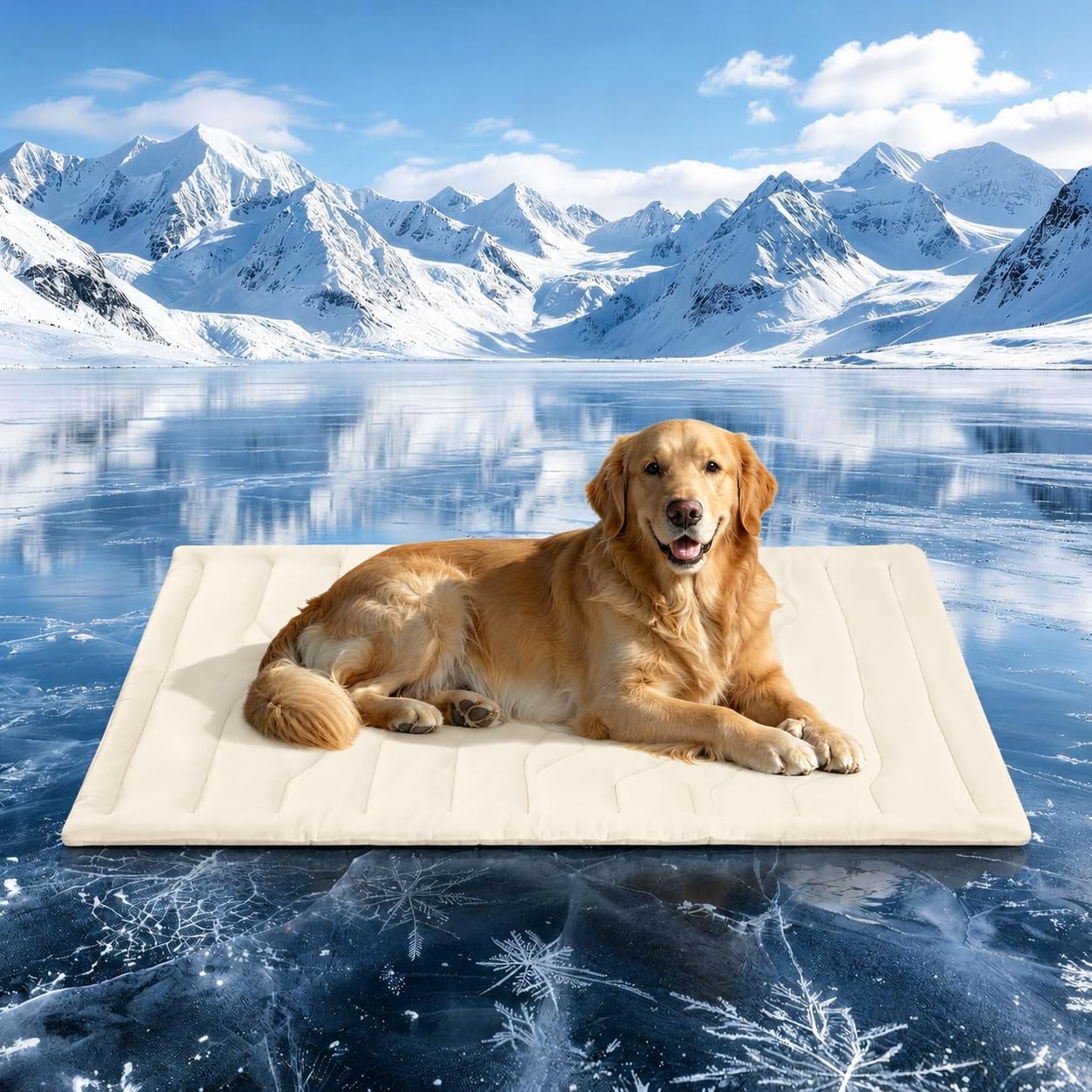 Dog Cooling Mats, Self Cooling Mat Bed for Dogs, Reduce Overheating During Rest Sleep, Heat Absorbing Non-Slip Washable Ice Silk Pads to Keep Cool in Hot Summer (Yelllow, XL (39.76 × 59.06 in))