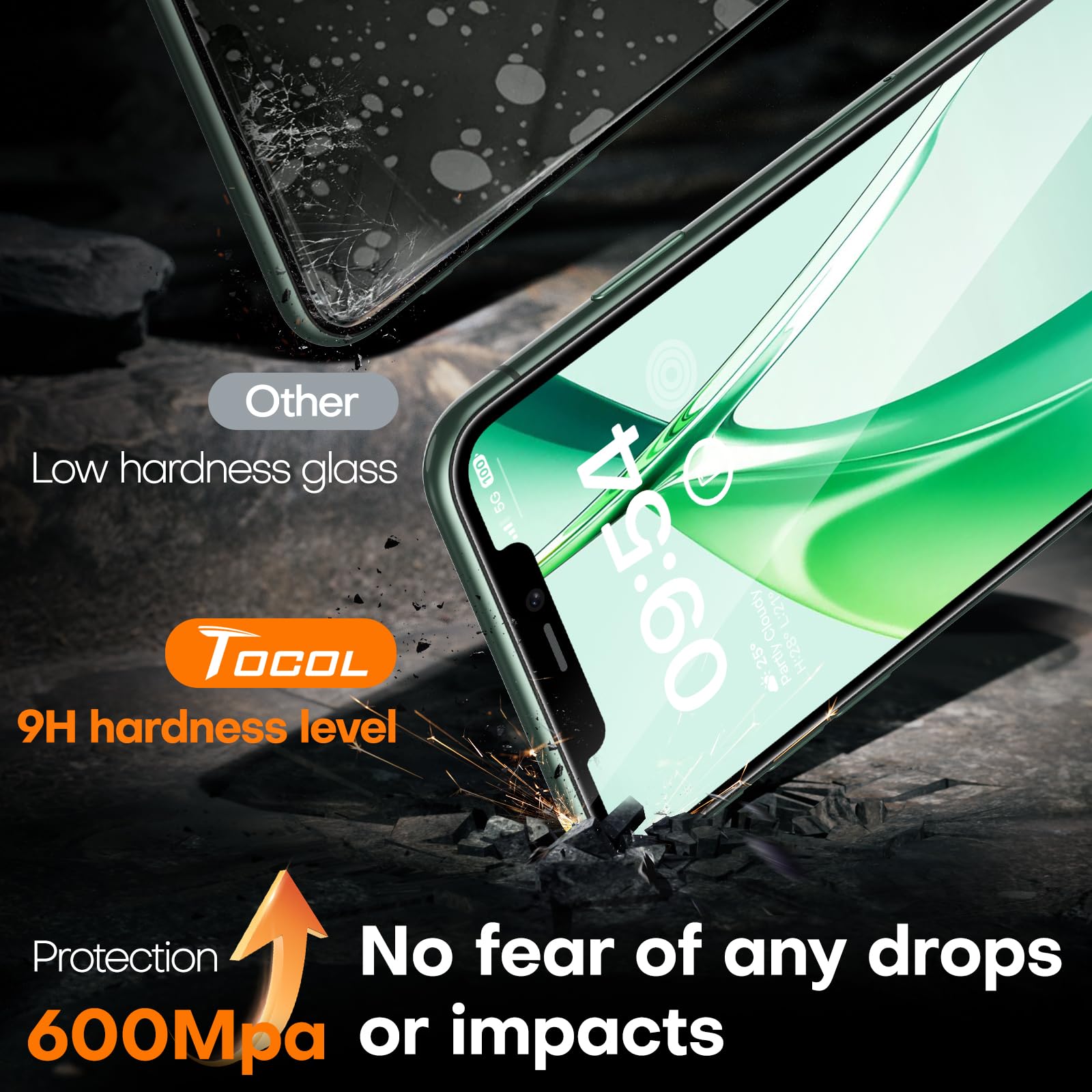 TOCOL Pellicola Protettiva per iPhone 11 Pro Max/iPhone XS Max 6,5 Pollici, Rimozione Automatica Della Polvere, Installazione Rapida, Copertura Completa, Senza Bolle, Durezza 9H Vetro, 2 Pezzi