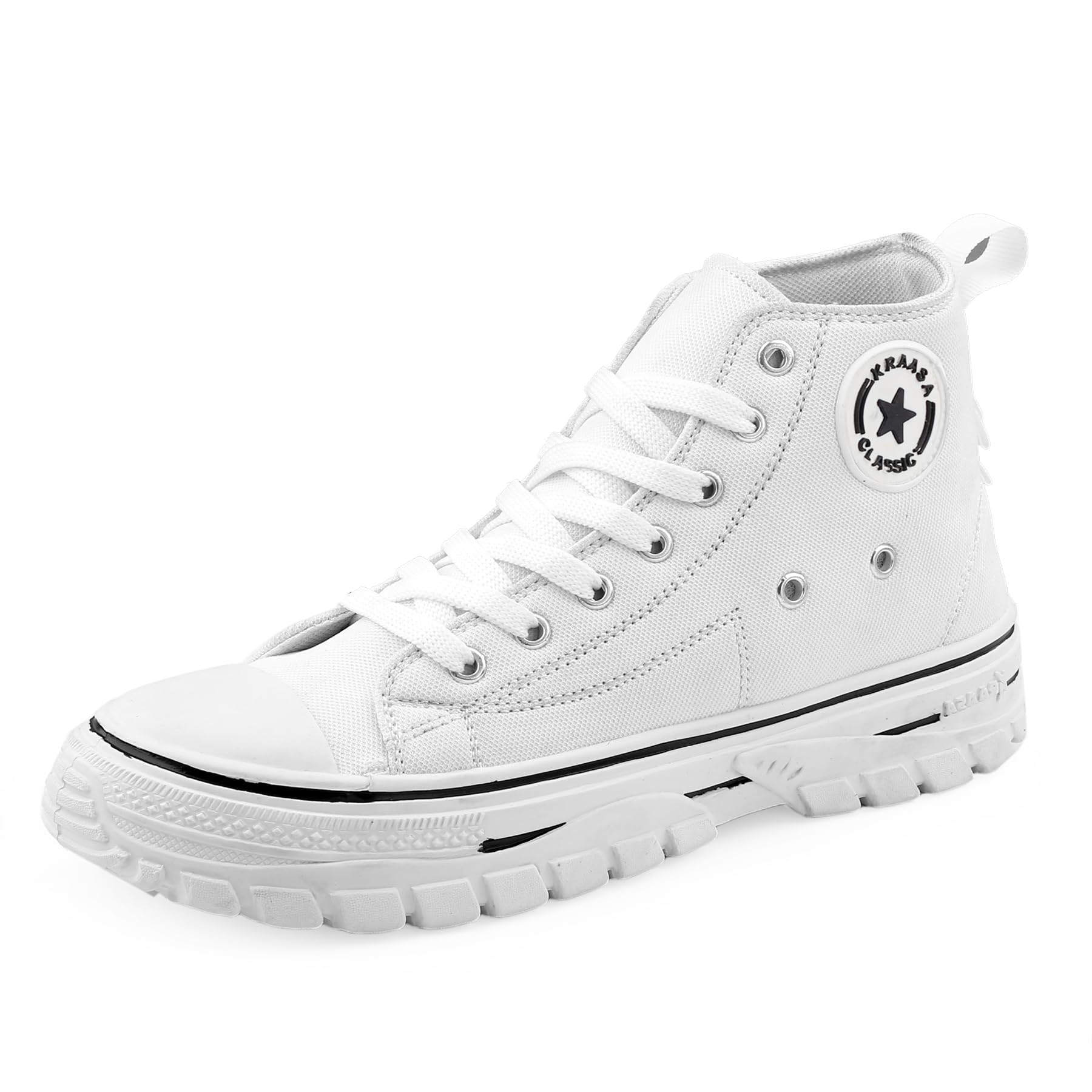 Kraasa Groovy Mid-Top Casual Chunky Streetwear Fashion Sneakers for Men | Casual Shoes for Men | Soft Cushioned Insole White UK 7 (B0CBBM3RSN) Amazon Price History, Amazon Price Tracker