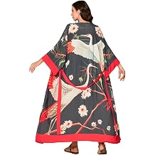 Long Kimonos for Women Beach Cover Up Open Front Lightweight Belted Dress
