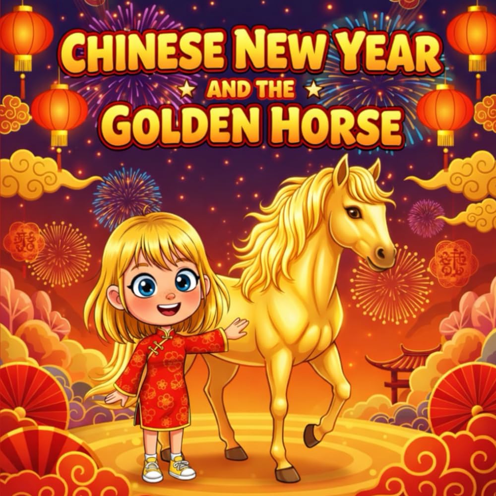 Lunar Chinese New Year The Golden Horse book for kids Appears: Children’s Story About Courage, Kindness