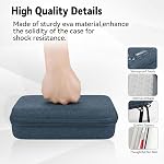 Arae Hard EVA Electronics Travel Organizer Case - Tech Pouch for Power Bank, Cables, Charger & Hard Drive - Waterproof Portable Storage Bag (Dark Blue, L)