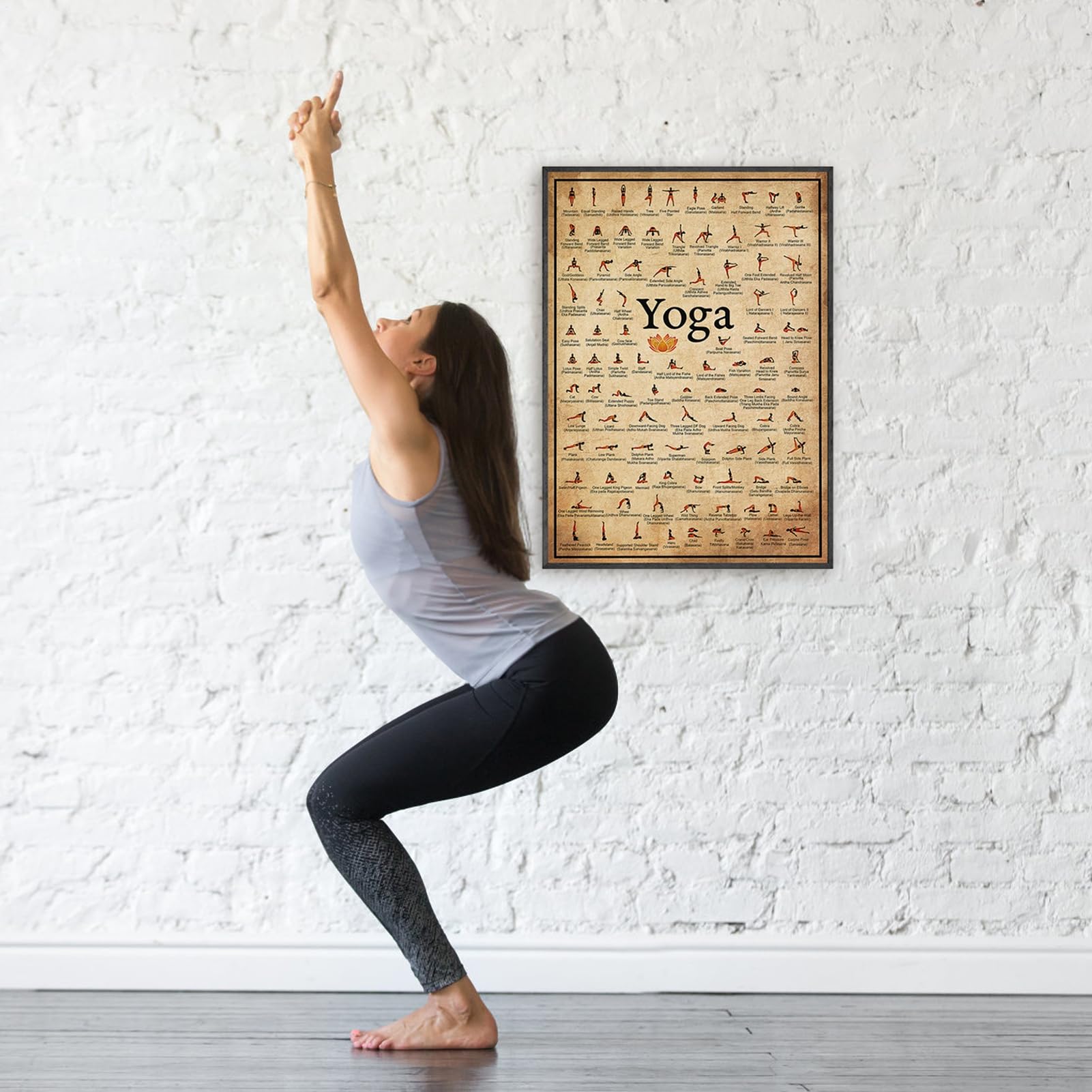 Naqqios Poster da yoga – poster per esercizi | poster per tutto il corpo | Tavolo resistente per principianti ed esperti per uso avanzato e professionale