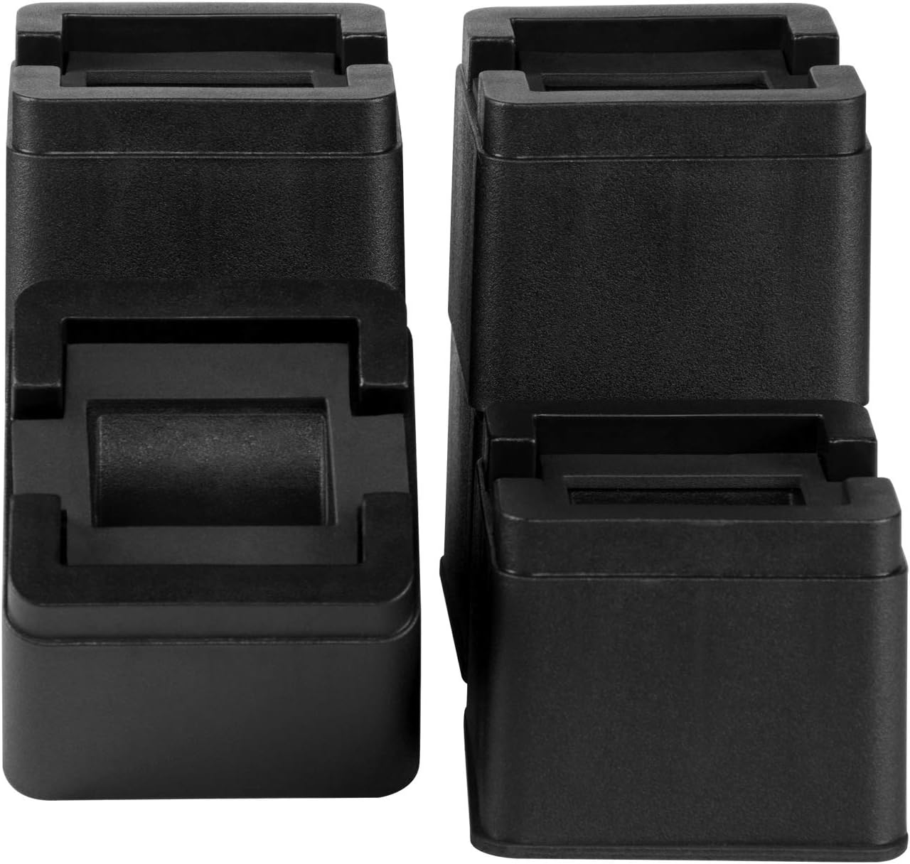 BTSD-home 4 Pack Black 3 or 6 Inch Heavy Duty Stackable Furniture Risers and 3 Inch Heavy Duty Bed and Furniture Risers Adjustable Bed Lifts Fits to All Wheels of Furniture, Sofas and Tables, Couches