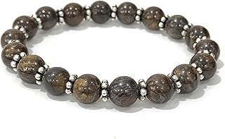 AAA Natural " BRONZITE " Gemstone 8mm Round Beaded Stretchable Elastic Bracelet With Chakra ,Charm Bracelet ,Handmade Bracelet,Designer Cum Meditation Bracelet ,Bye Bye Anxiety Bracelet , Happy Mood Bracelet ,Friendship ,Couple Bracelet ,Unisex Bracelet