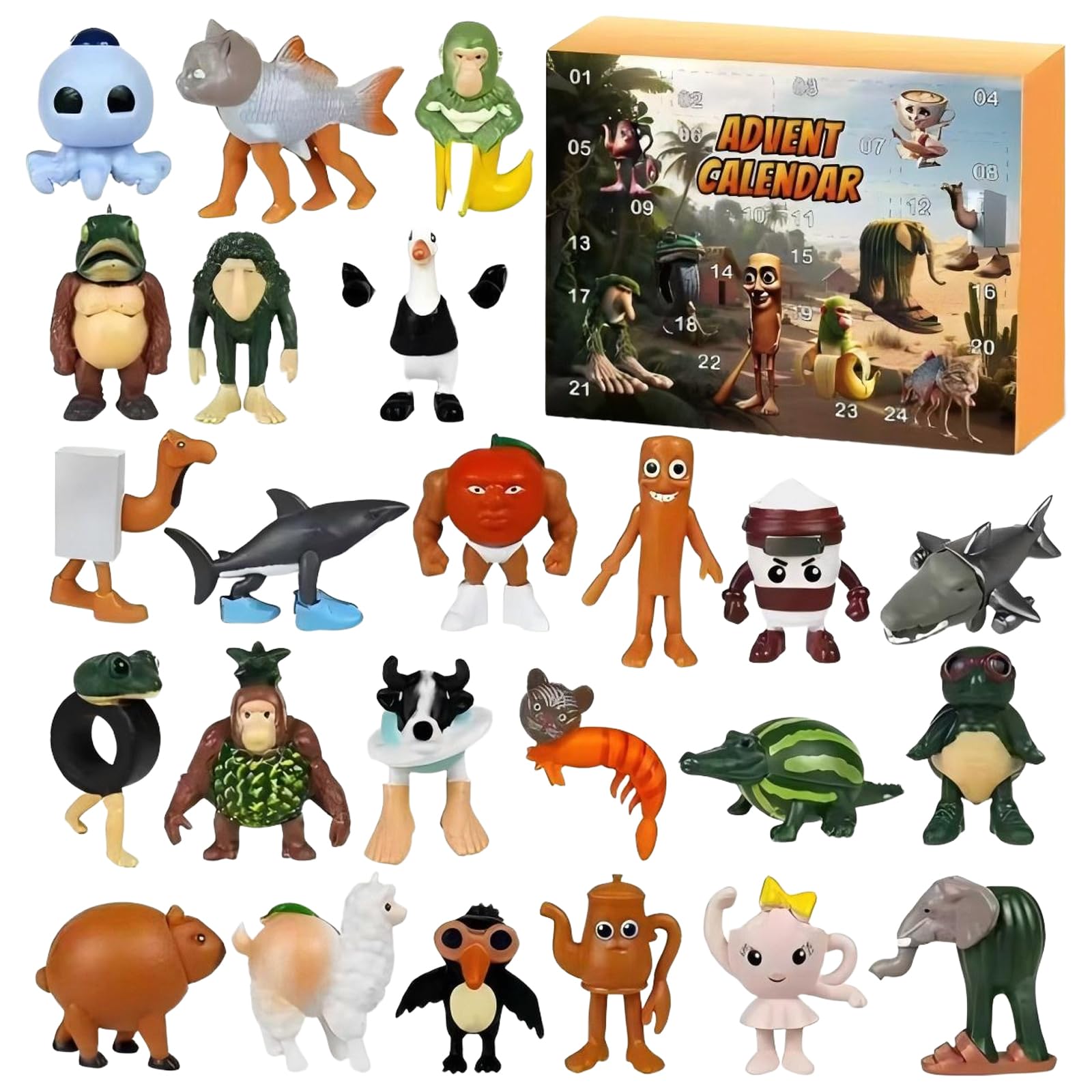 FeiatPogra Italian Brainrot Toy Figures 24PCS Set, Kids' Play Action Figures and Funny Brain Rot Collectibles