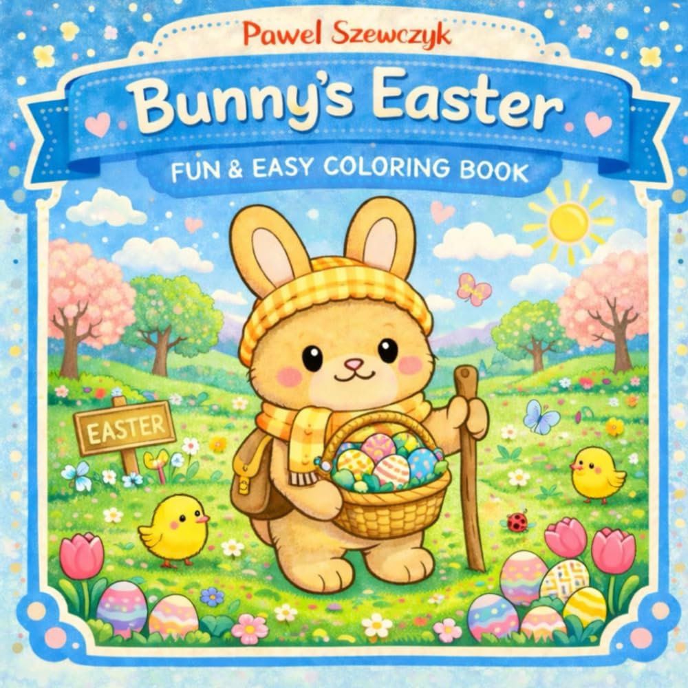 Bunny’s Easter: A Super Cute Spring-Themed Coloring Book for Adults and Teens with Easy and Cozy Illustrations (Bunny Adventures – Fun & Cute Coloring Book)