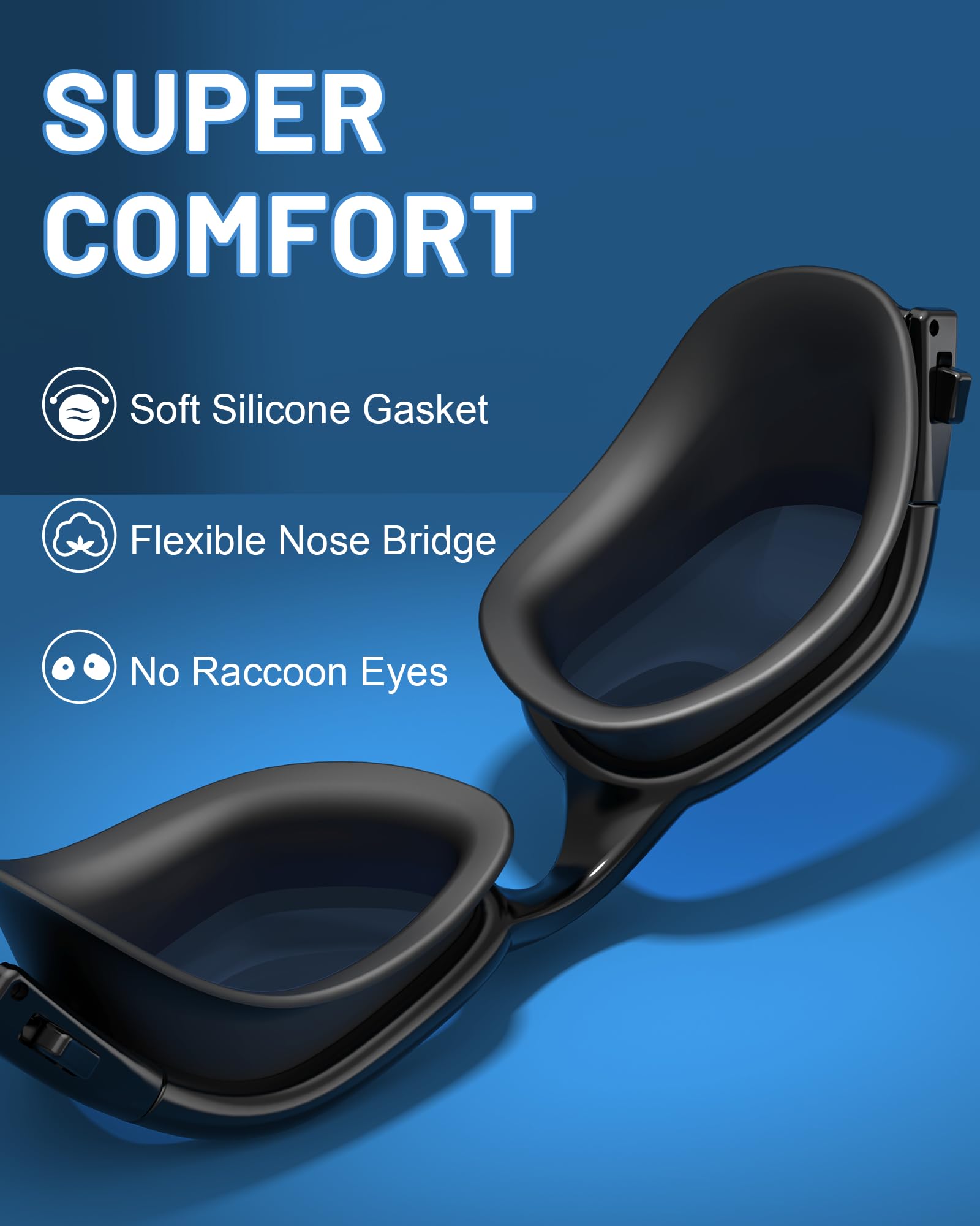 Polarized Swimming Goggles, Unisex Adult Swim Goggles Anti Fog Anti UV Wide View Pool Glasses for Men Women