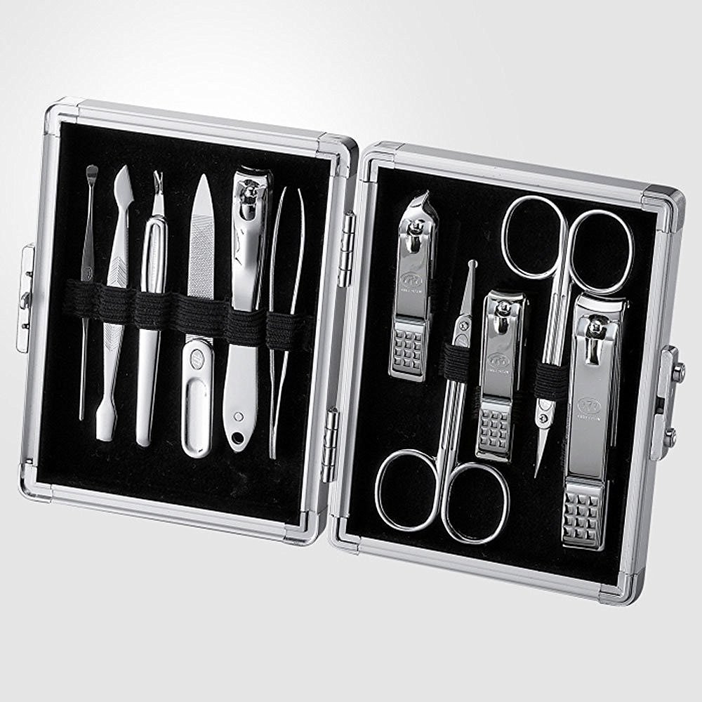 Three Seven 777 Travel Manicure Grooming Kit, 11-Piece Nail Clipper Set