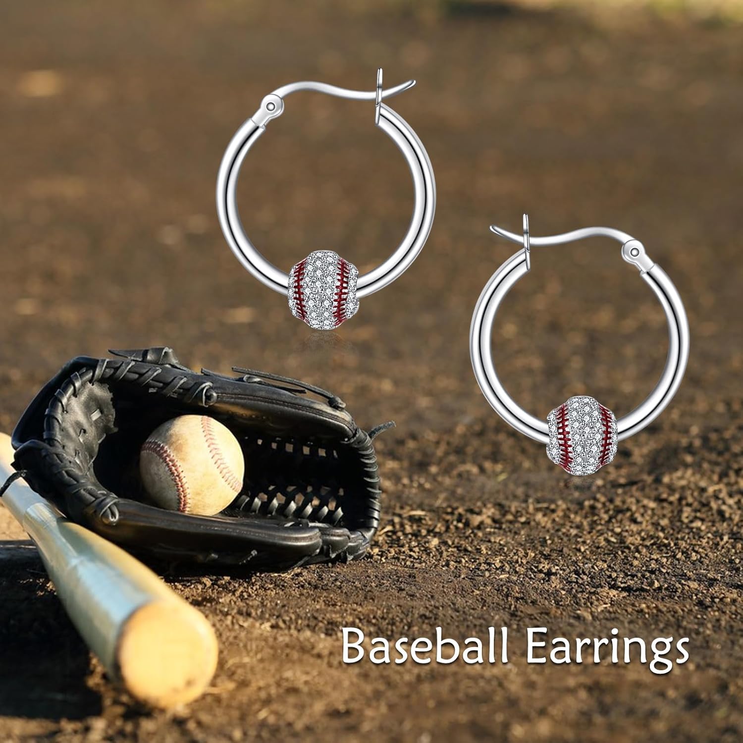 YFN Soccer Baseball Football Softball Basketball Pickleball Hoop Earrings Sterling Silver Small Huggie Hoop Earrings Gifts for Sensitive Ears - Image 3