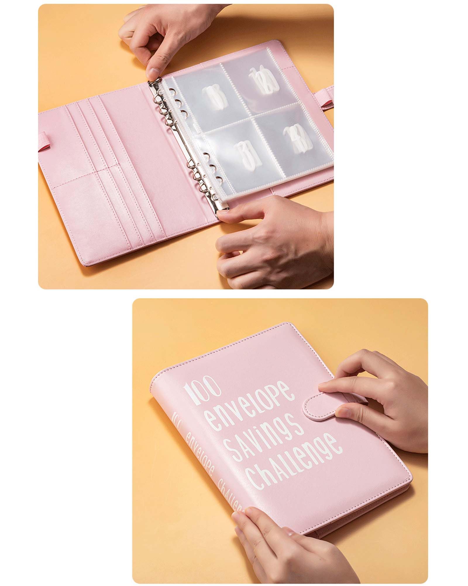 JEJA Budget Planner 5,050 euro Fogli di Bilancio Etichette Adesive Penne Cancellabili Rosa