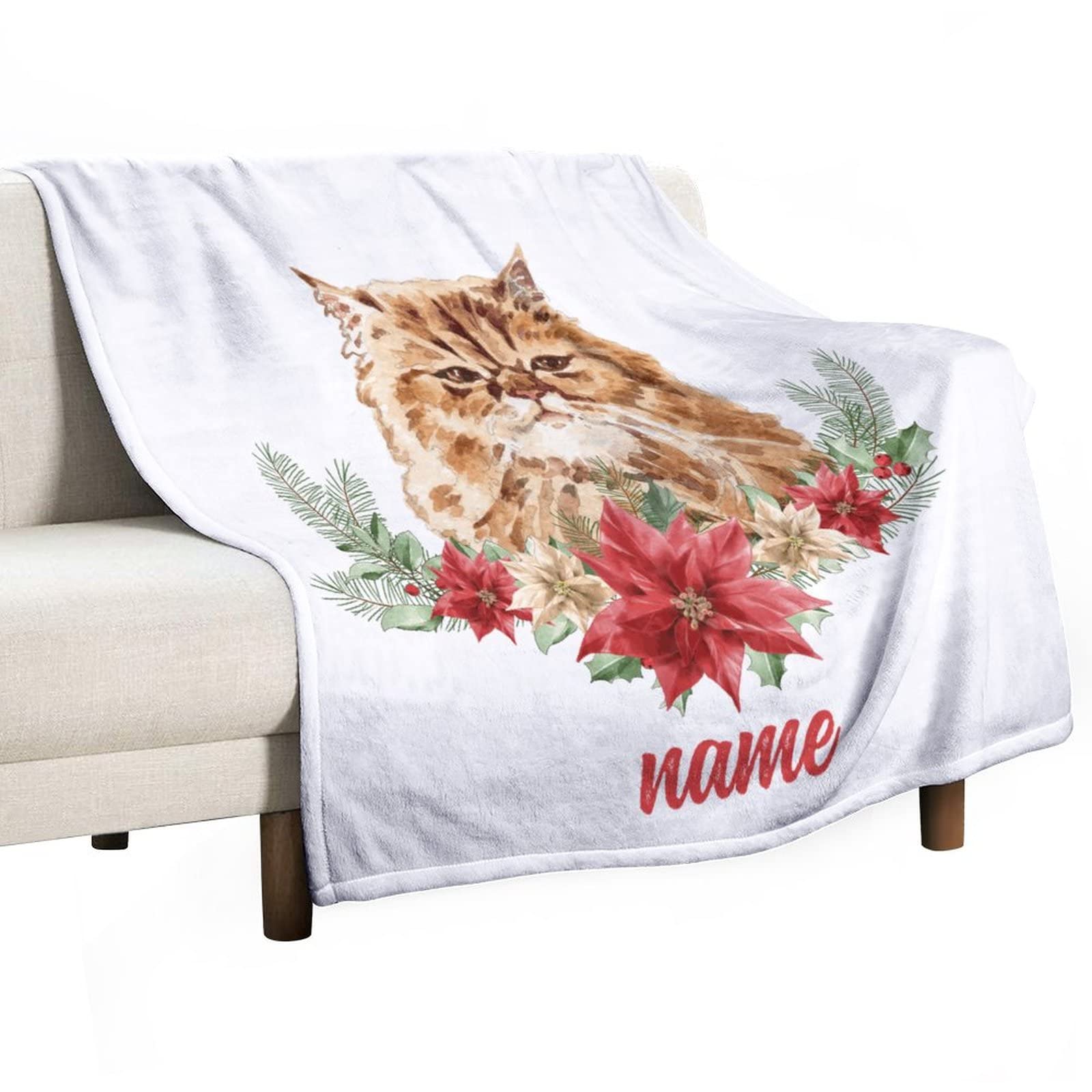 Couverture personnalisée avec photos et texte motif chat, le cadeau idéal pour amoureux des animaux