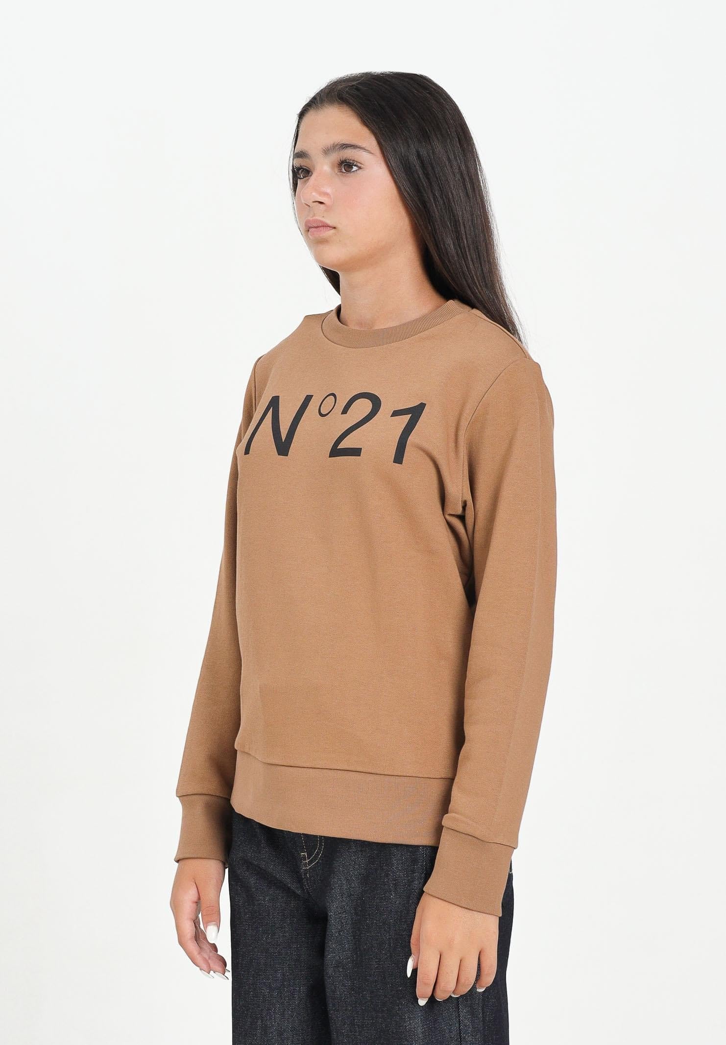 N21 Bluza z okrągłym dekoltem dla kobiet, nastolatków i dzieci z kontrastowym logo