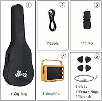 Vista 6 de WINZZ - Guitarra eléctrica para niños con kit para principiantes, 30 pulgadas