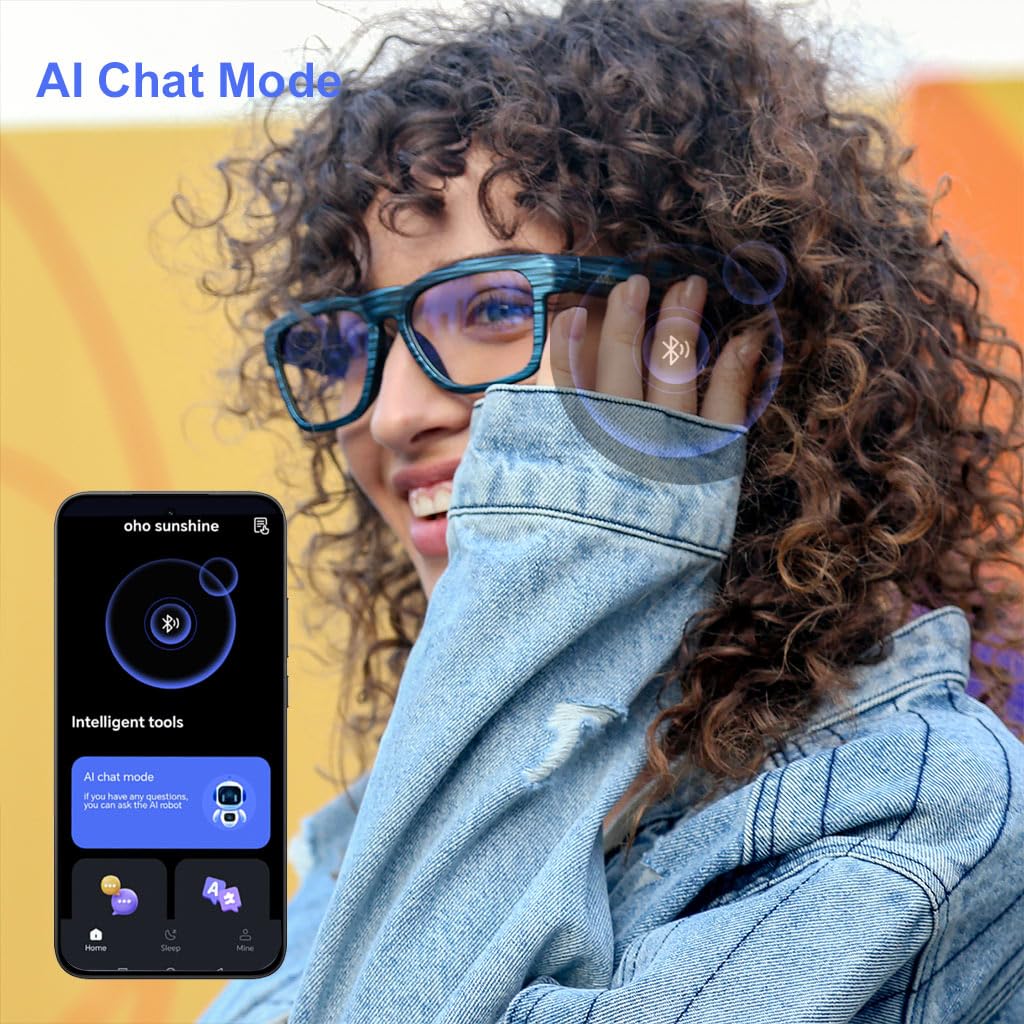 OhO sunshine AI Translation Smart Glasses with Bluetooth Speaker for Real Time Interpretation