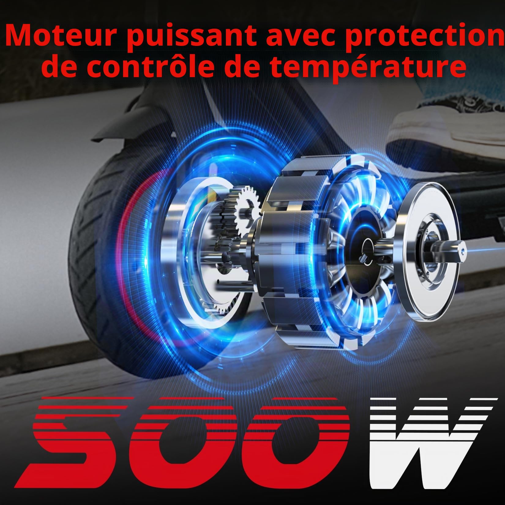 iScooter 8.5" Trottinette Électrique, 500W Moteur, Vitesse Max 25 KM/H, Klaxon, Sonnette, App, Double Freinage, Pliable, Charge 120 kg, Poids Net 13 kg, pour Adolescents et Adultes