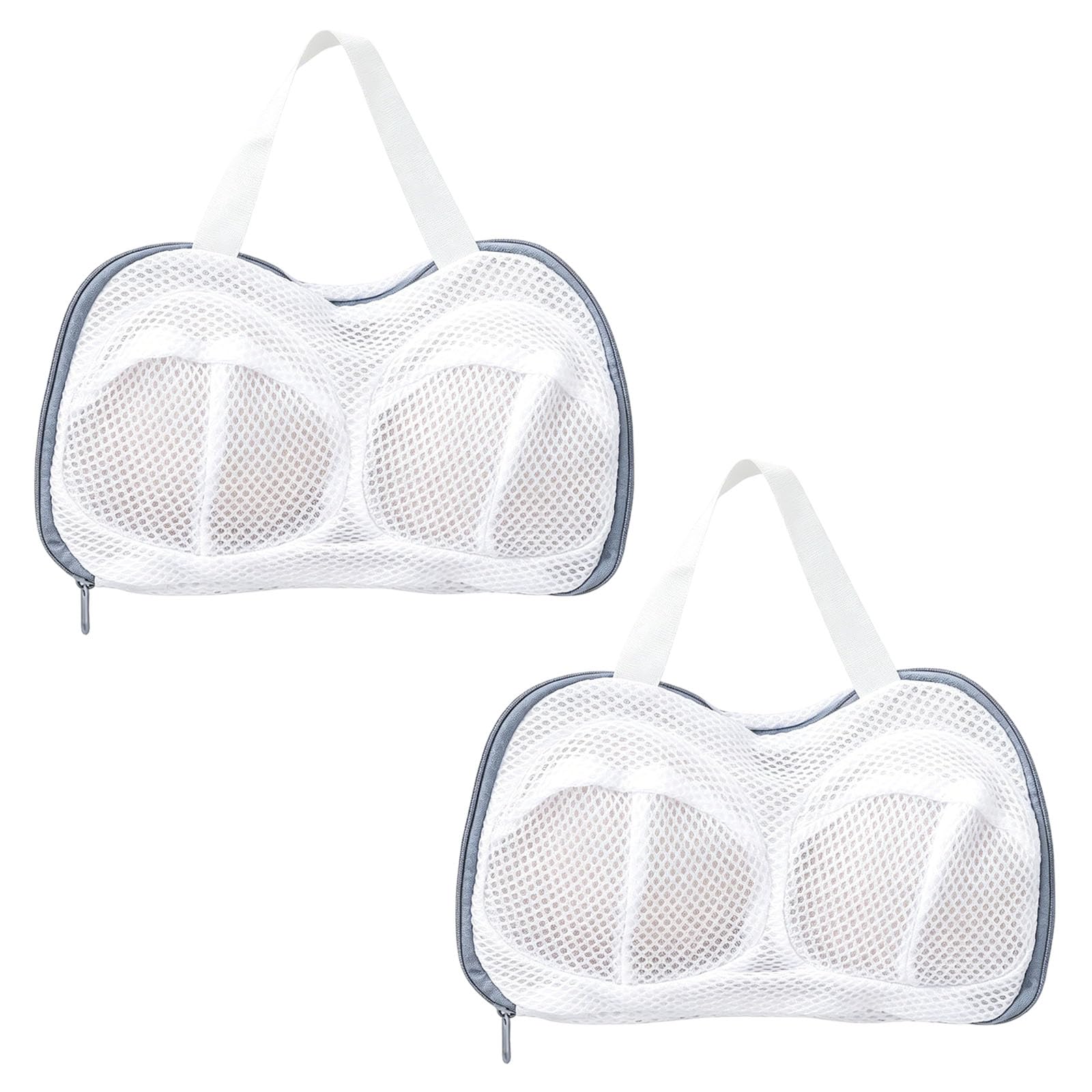 Navna Of 2 Bra Wash Bags Machine Washable Fast Drying Undergarment Washing Net with Zippered and Handle Underwear Washing Bag