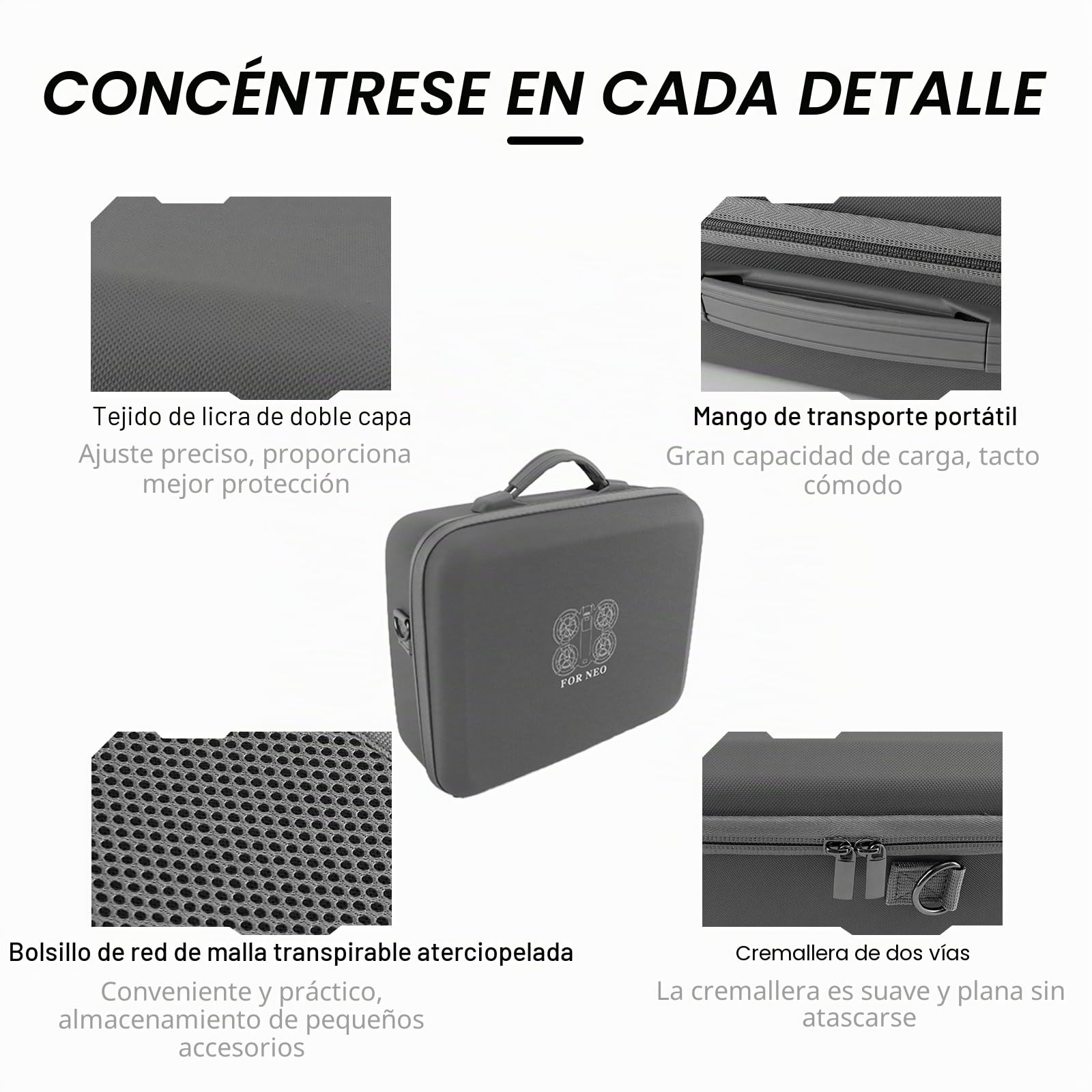 Paquete de Viaje Drones para compatible con DJI Neo,Estuche de Transporte Rígido Impermeable compatible con DJI Neo Fly More Combo,Bolso Portátil, Bolsa Protectora Portátil de PU,para Dron Accesorio