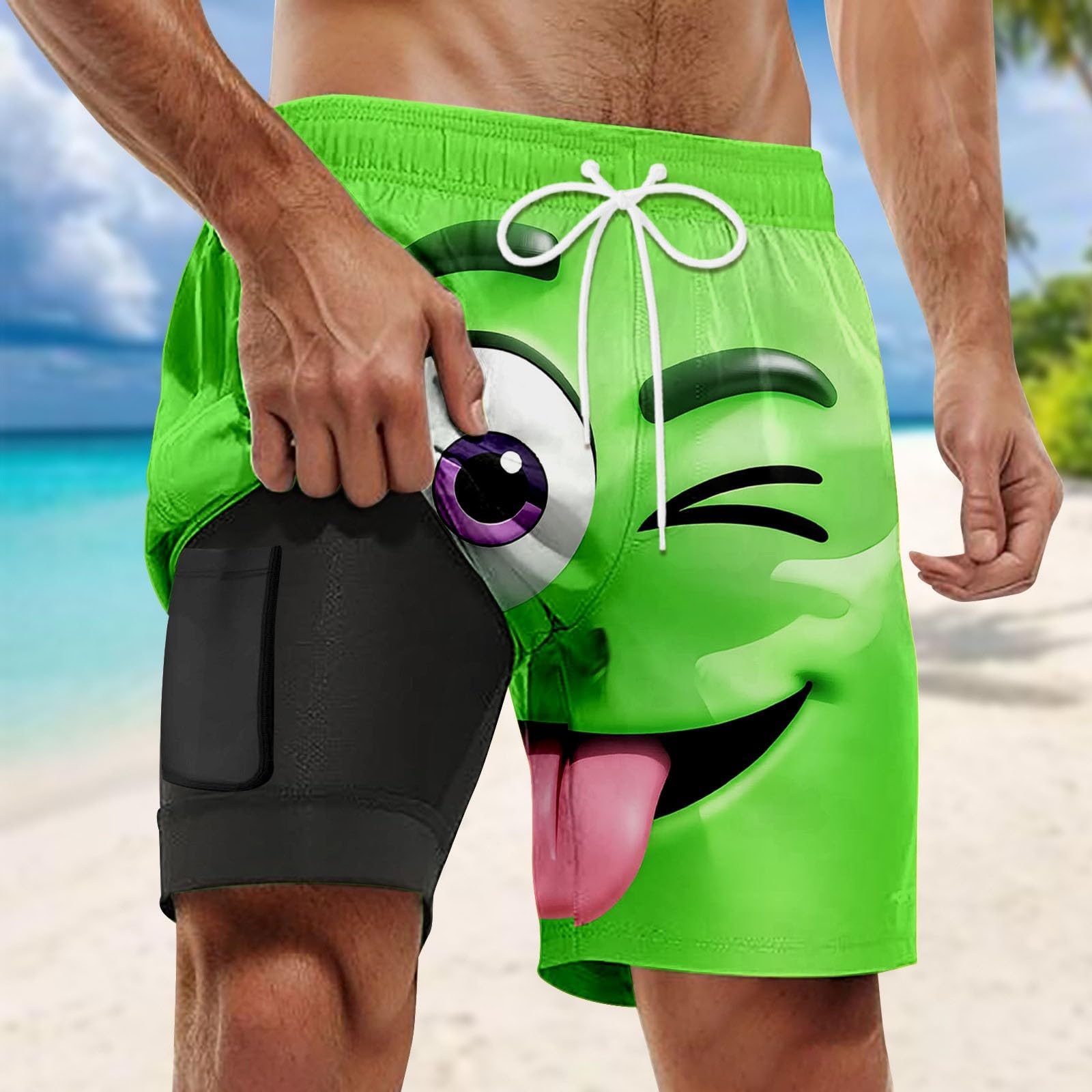 Generico Costume Uomo Mare Costume da Bagno Uomo Pantaloncini da Spiaggia con Disegno Marino, Perfetti per Piscina E Mare – Comodi E di Tendenza