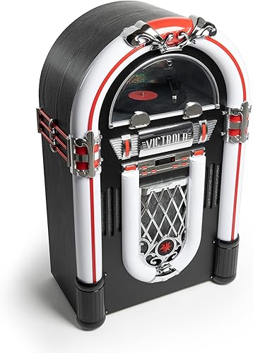 Miniatura 2 de Victrola Mayfield - Jukebox de tamaño completo, tocadiscos de 3 velocidades con altavoces estéreo y subwoofer, transmisión inalámbrica de música