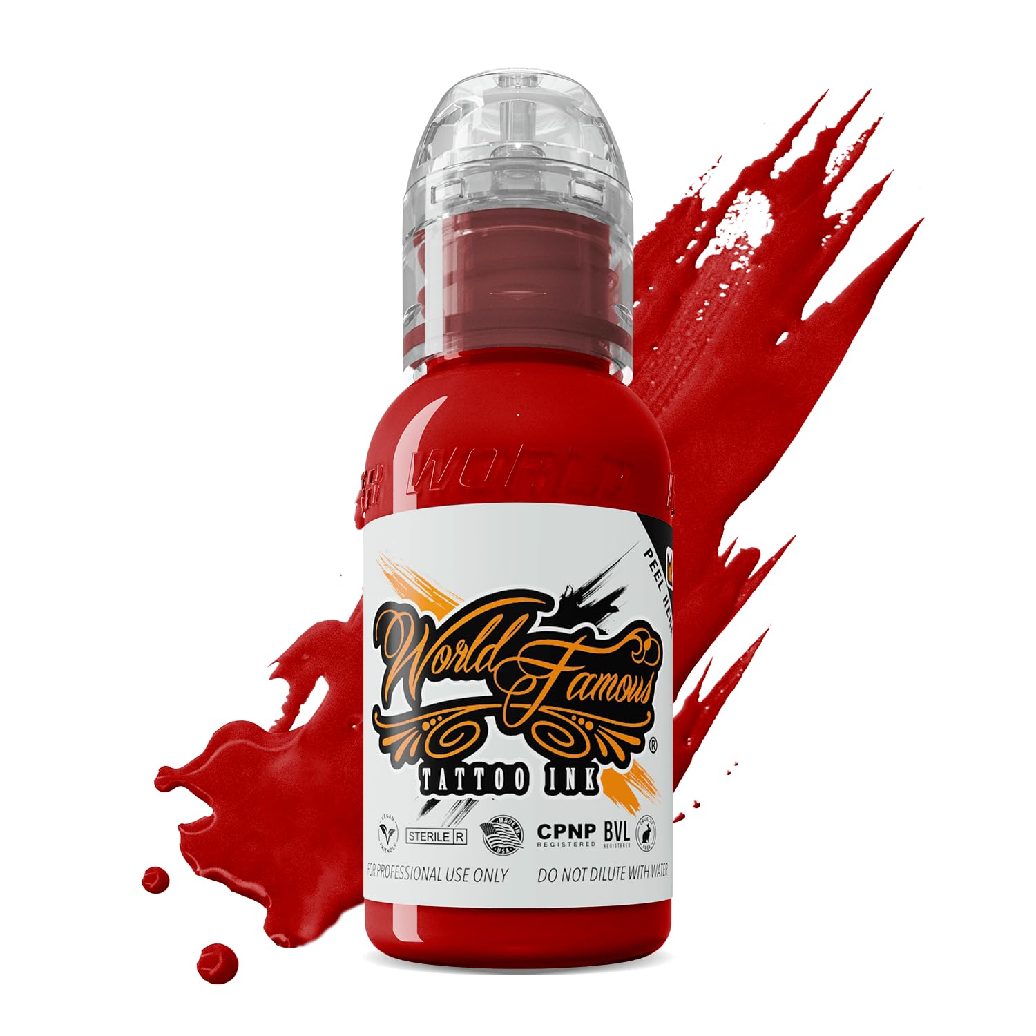 World Famous Red Color Tattoo Ink Pigment, Vegan, Premium, Professional Supplies, Made in The USA, Straight Red, 1 Ounce