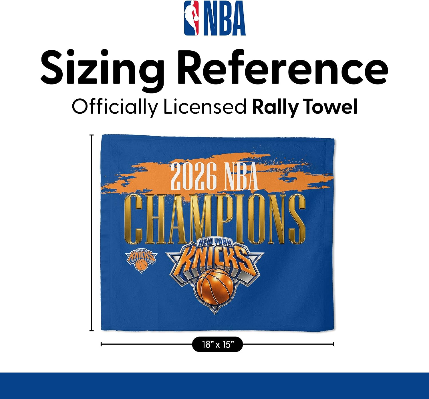 Northwest New York Knicks 2026 NBA Champions Rally Towel, Lightweight Fan Gear, Wave Ready Stadium Sideline Accessory, 15 x 18 Inch