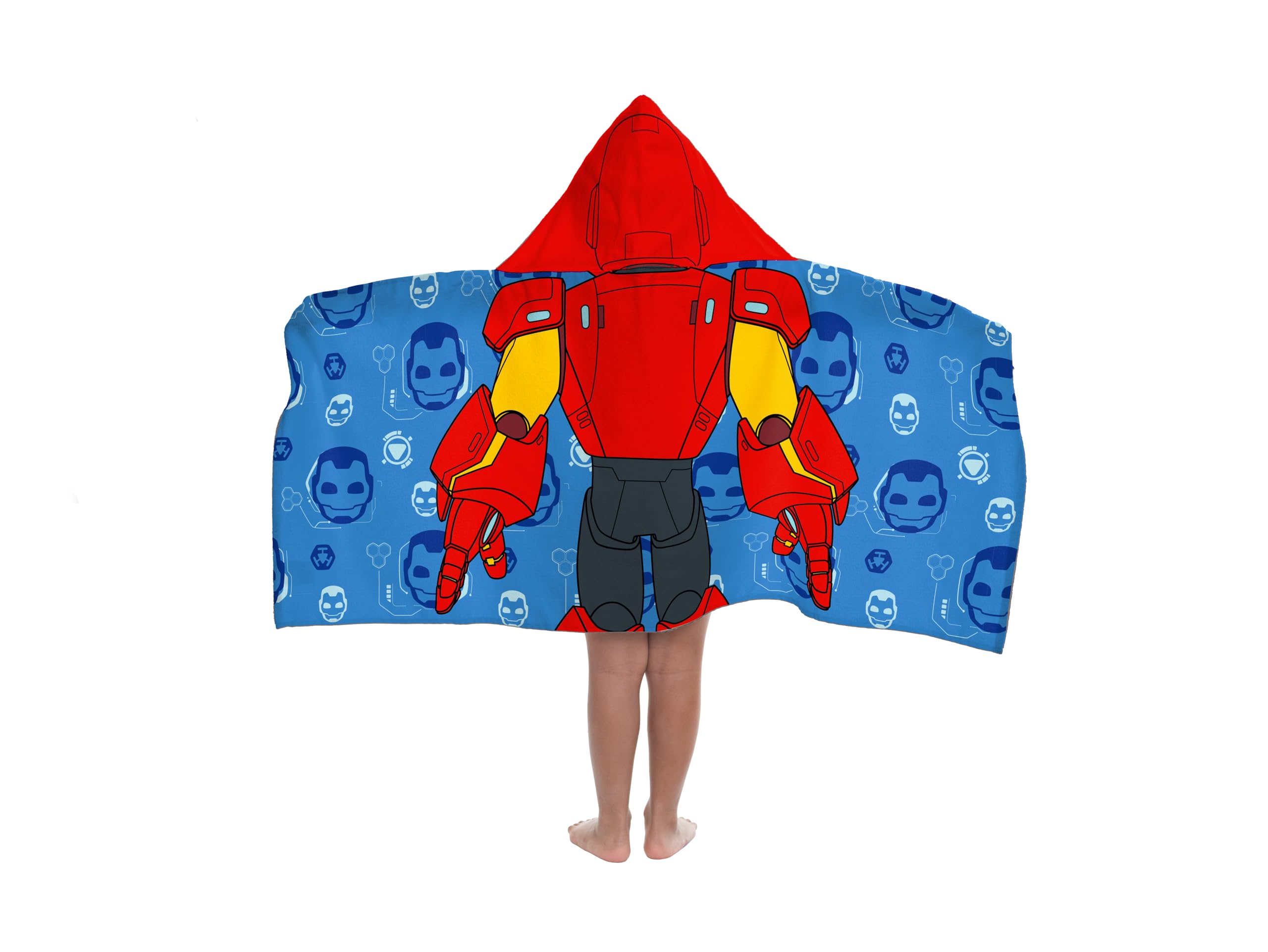 Jay Franco Marvel Iron Man Und Seine Fantastischen Freunde – Kapuzen-Cape-Badetuch 56 × 130 cm Für Kinder, Superweich Für Bad, Strand, Pool Und Reise, Offiziell Lizenziertes Produkt, Rot