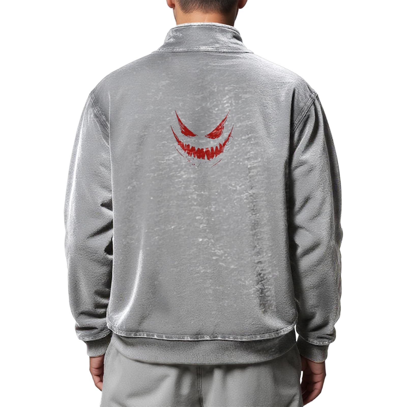 domirica Men's Novelty Pattern Print Sweatshirts Long Sleeve Plus Size Pullover Hoodies Quarter Zipper Fall Tops