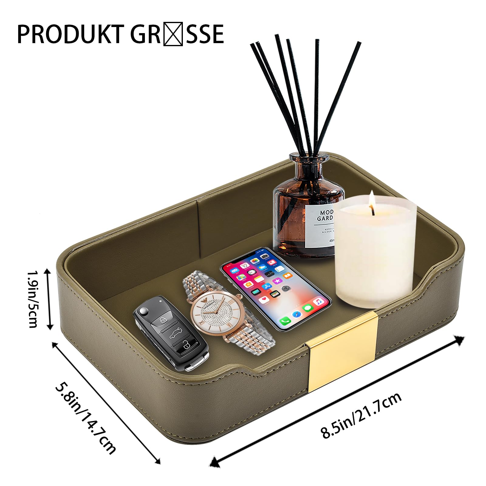 Rangement De Bureau En Cuir PU, Organisateur De Bureau Multifonctionnel, Porte-stylo, Boîte De