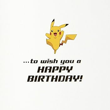 Amazon.com : Hallmark Pokémon Birthday Card (Wild Pikachu