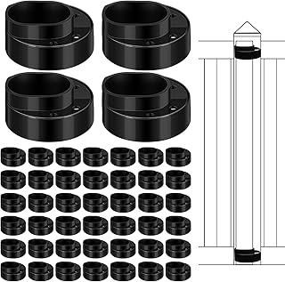 40 Pack Ultra Durable Vinyl Fence Post Donut Heavy-Duty 2-3/8" Steel Post to 5" Vinyl Stabilizer Adapter for Fence Installation Meets 0.150" Wall Thickness