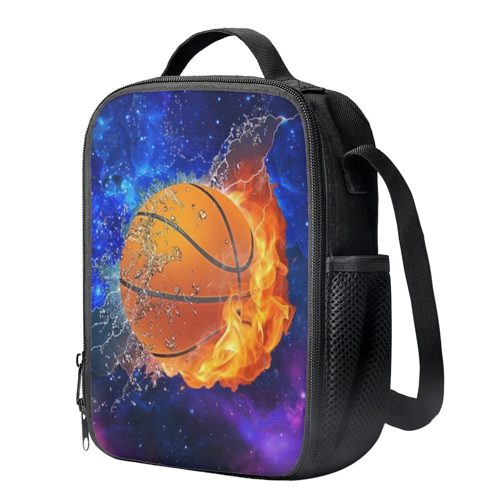 HELLHERO Galaxy Basketball Lunch Bag Insulated Lunchbag Lunch Boxes Thermal Snacks Organizer for Women,Adults,Students Kids School Work Daycare - Image 2