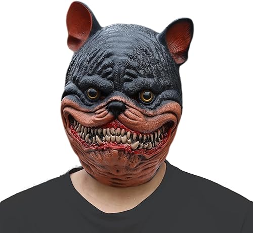 Miniatura 3 de Máscara aterradora de Halloween para adultos, de látex de terror, máscara de demonio espeluznante para fiesta, disfraz de cosplay