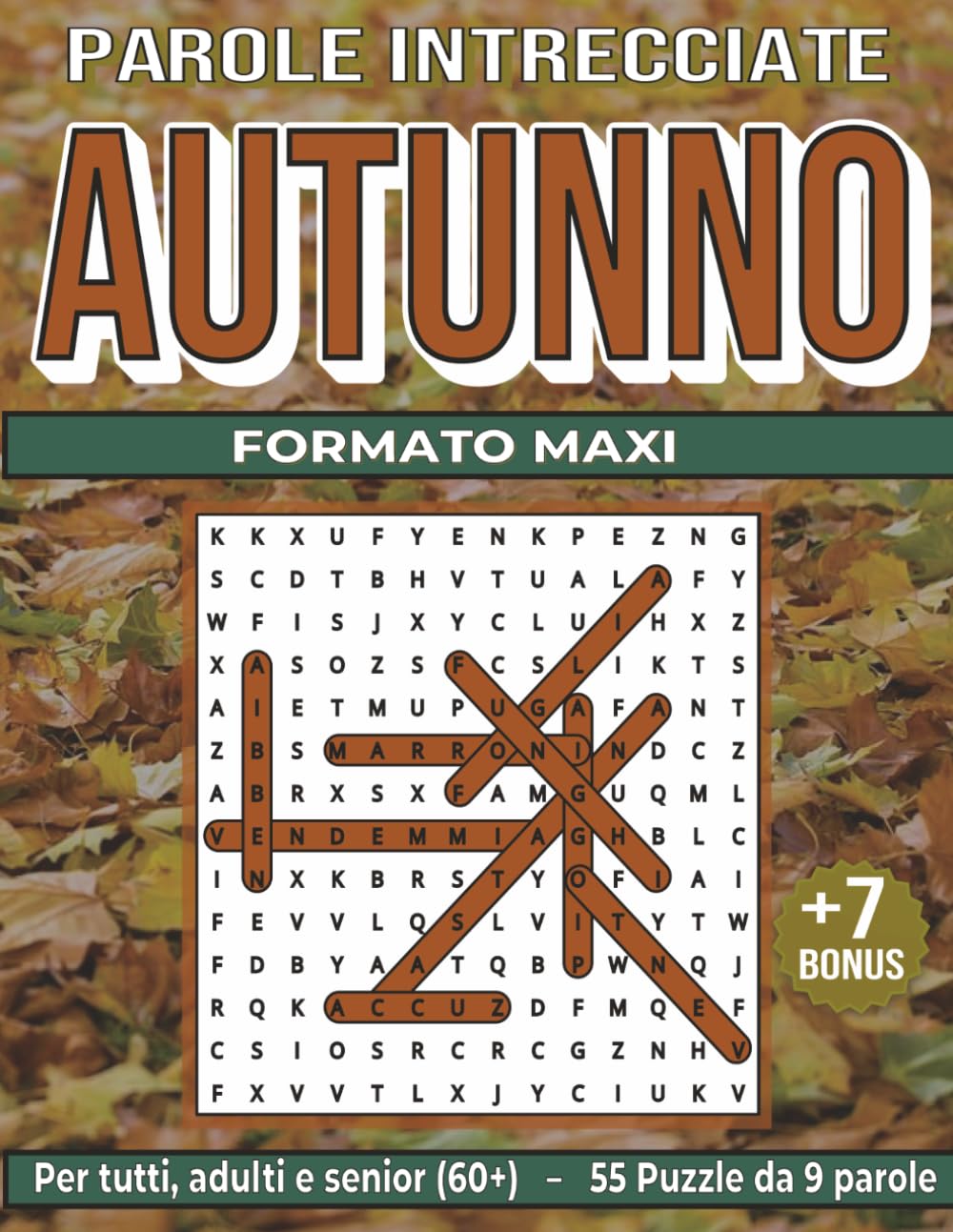Autunno - Parole Intrecciate - Formato Maxi: Passatempo mentale senza schermo per relax, viaggi e pause (Parole intrecciate – Formato Maxi – per tutti)