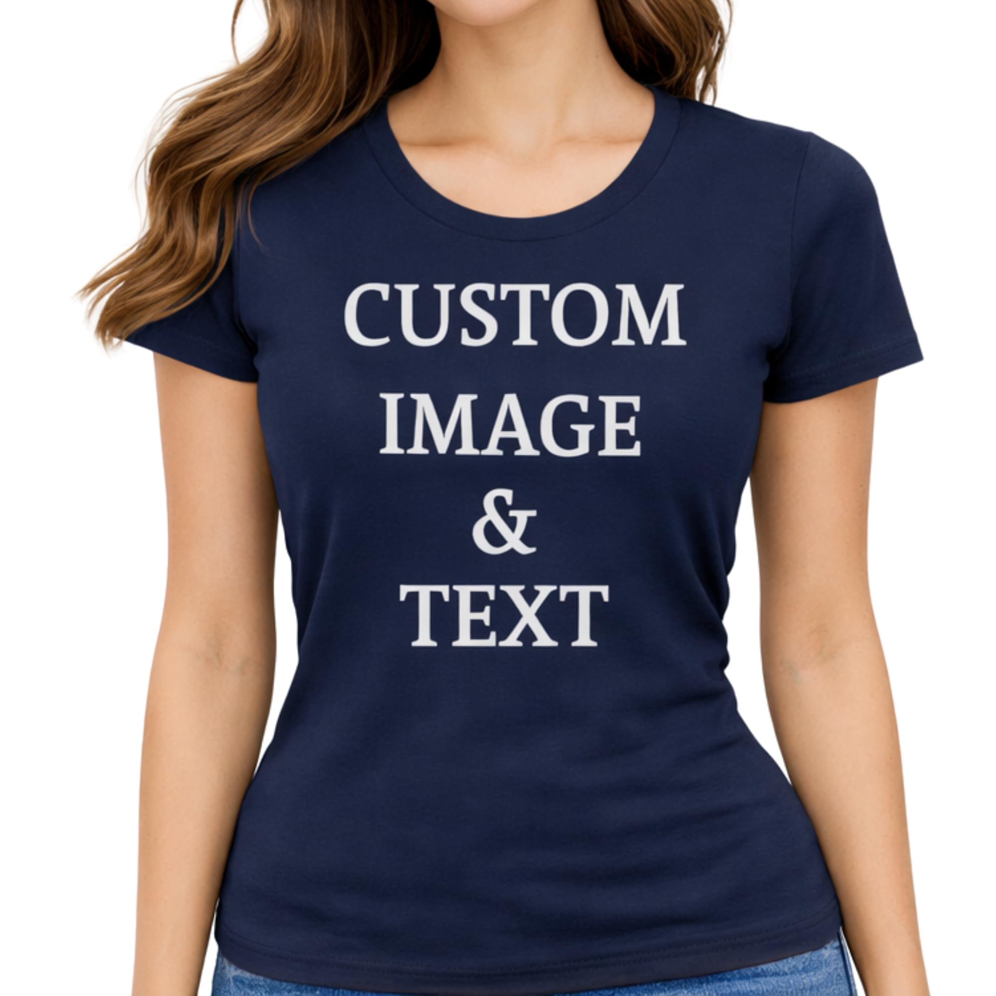Ladies Customized Fan Tee Shirt, Design Your Own by Uploading Photos, Text, Logos Or Any Design, Custom Gifts