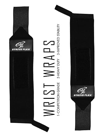 Weightlifting Wrist Wraps 12 Professional Quality Wrist Support with Heavy Duty Thumb Loop - Best Wrap for Powerlifting Competition, Strength Training, Bodybuilding (Black)