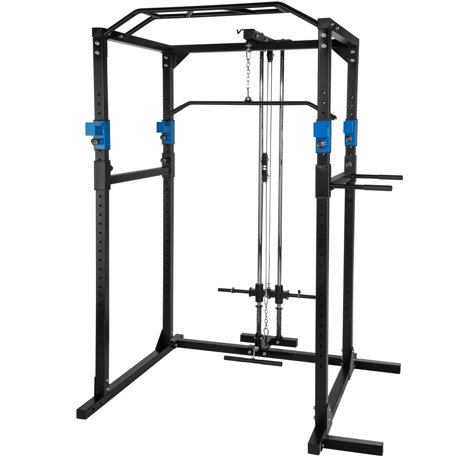 tectake® Station de Musculation Cage de Musculation Double Barre de Tractions Barres à dips emboîtables Appareil pour muscler Barre Sport Maison Fitness 136 x 142,5 x 215 cm