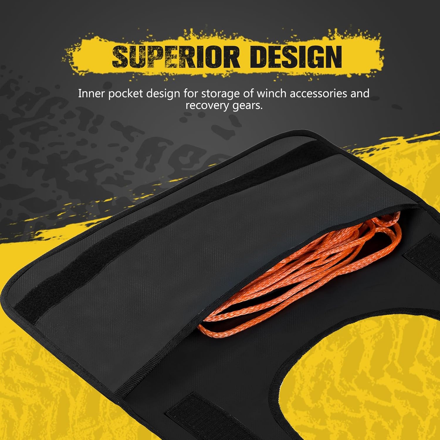 BUNKER INDUST 3/4" D Ring Shackle with 7/8" Pin (Black) + Winch Damper Bag