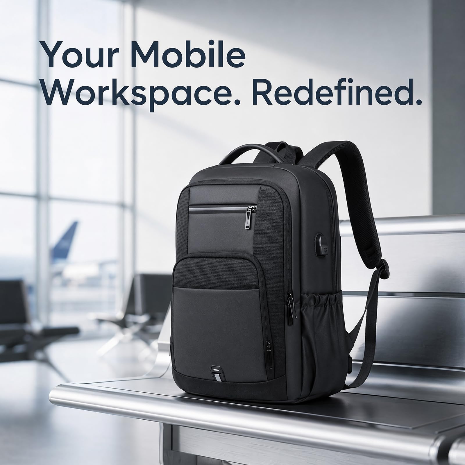 16 calowy wodoodporny plecak na laptop Oxford i torebka na komputer, 20-35L Business Casual Daypack z pasami poduszkowymi powietrznymi,Starry Gray