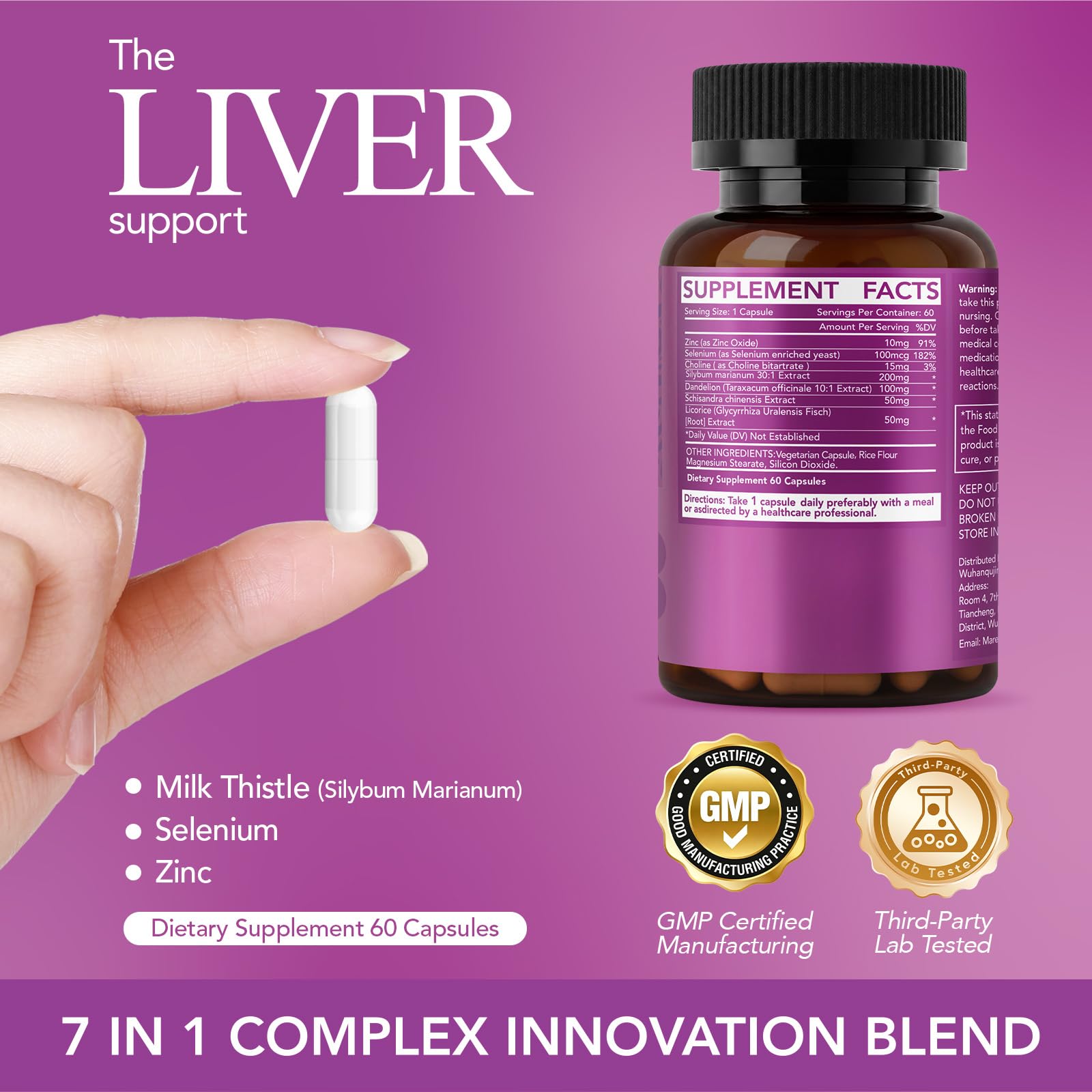 Liver Cleanse Detox & Repair Supplement – 7-in-1 30:1 Milk Thistle Formula with Silymarin, Choline & Dandelion Root – Supports Liver Health & Digestive Wellness – 60 Vegetarian Capsules — Amazon image 2
