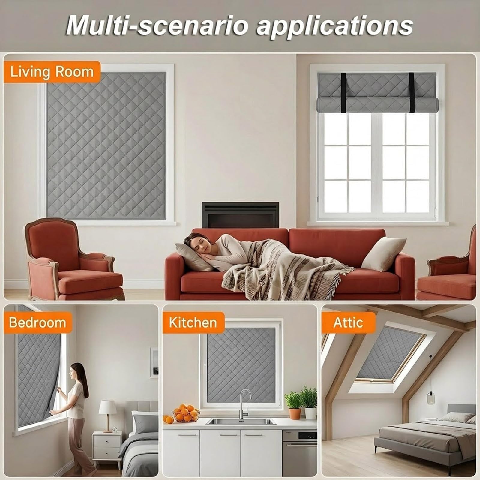 Aislante Termico Ventana contra el frío Privacidad para el Dormitorio