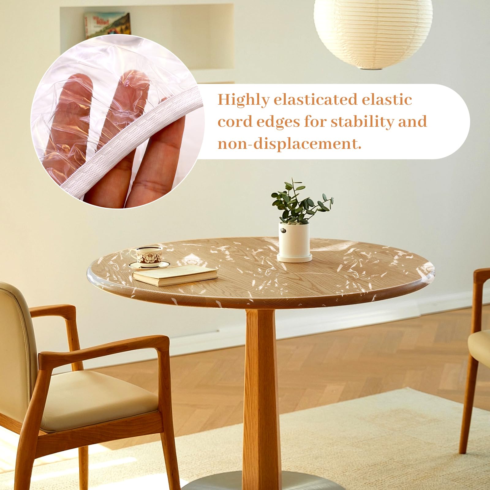 RobLuX Transparant tafelkleed, rond, waterdicht, lekvrij, pvc, rond, diameter 60 cm, voor eettafel, keuken, thuis