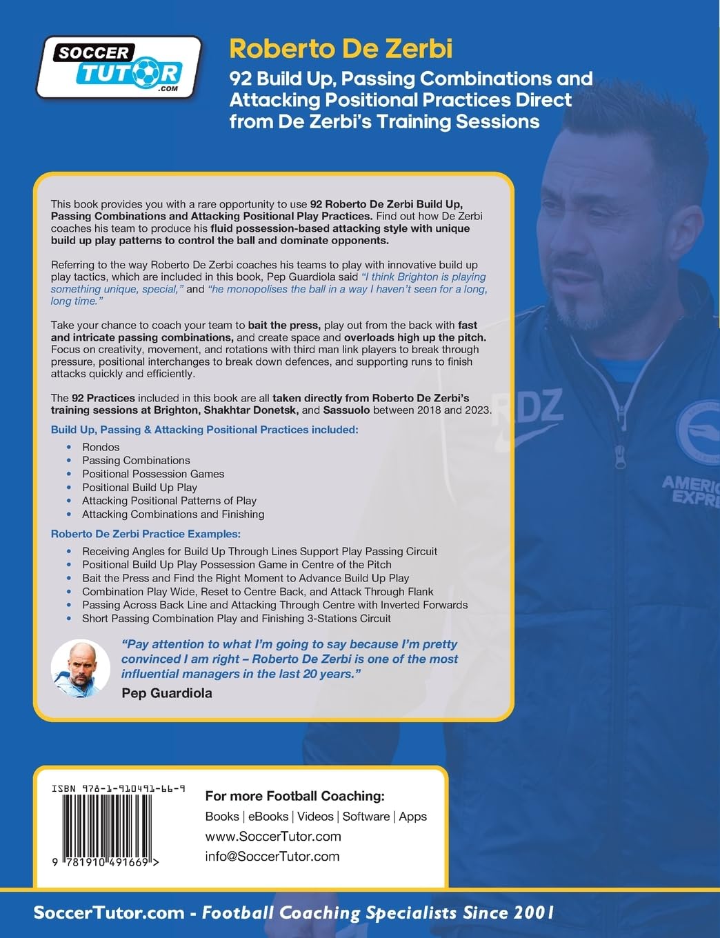 Roberto De Zerbi - 92 Build Up, Passing Combinations and Attacking Positional Practices Direct from De Zerbi's Training Sessions