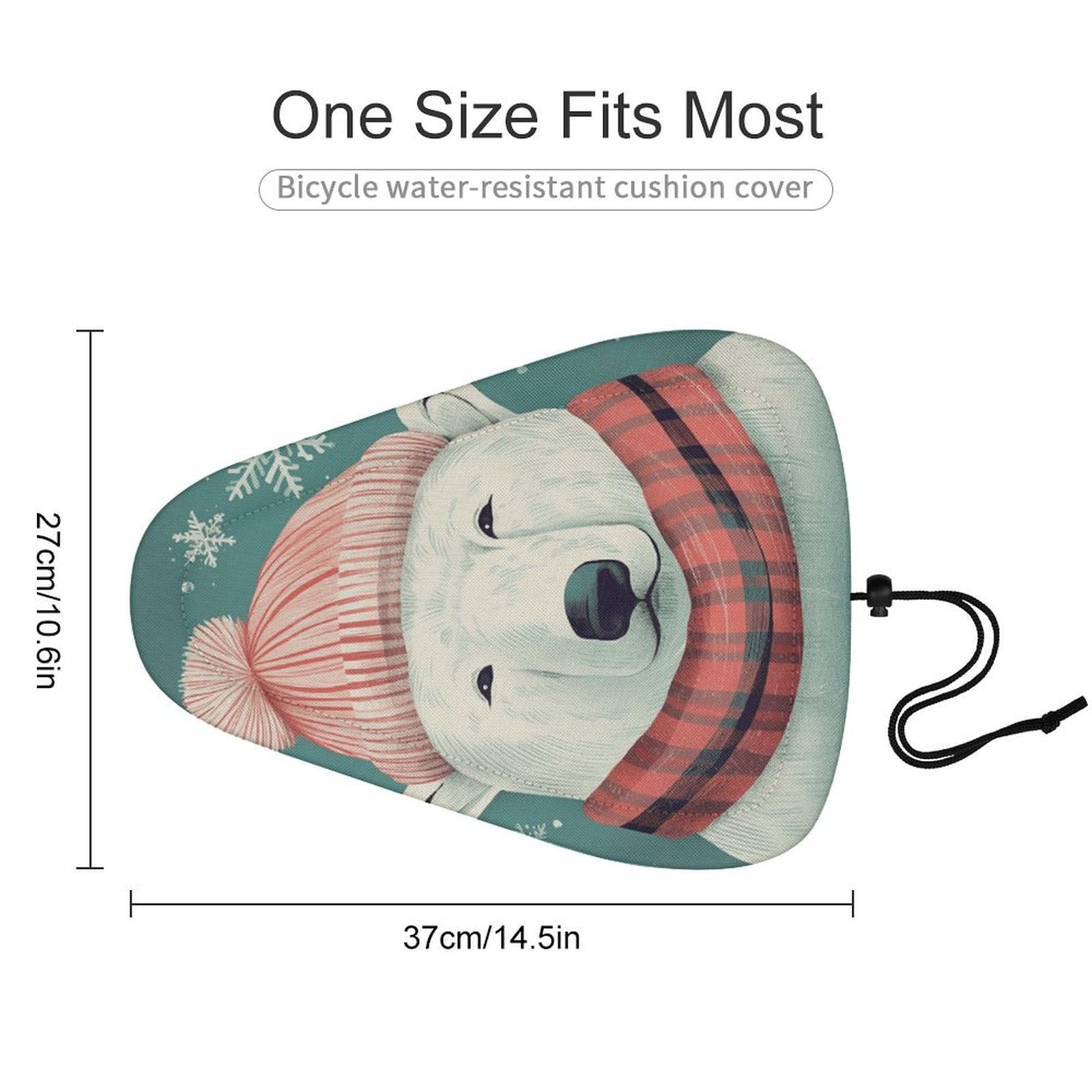 Bear Wearing Hat Bike Seat Cover for Men Women, Waterproof & Dustproof Bike Seat Cushion with Drawstring, Adjustable Bicycle Saddle Cover for Or Rain & Sun Protection