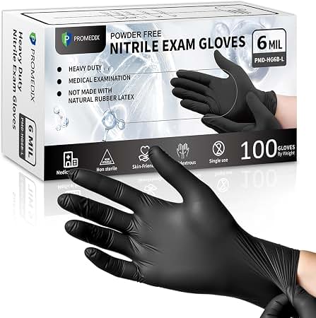 Amazon.com: Elara FNE301BK EverfitBLACK3G Nitrile Disposable Gloves