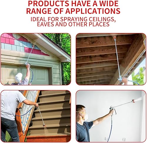 Miniatura 6 de Pistola de pulverización de pintura sin aire de 3600 PSI con protector de boquilla y con 5 puntas de boquilla de pulverización y 5 filtros de