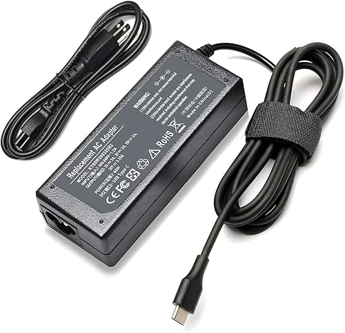 Cargador de computadora portátil USB C de 65 W y 45 W, adaptador de CA USB tipo C (USB-C) para Lenovo ThinkPad Yoga, ADLX65YDC3A, ADLX65YCC3A,
