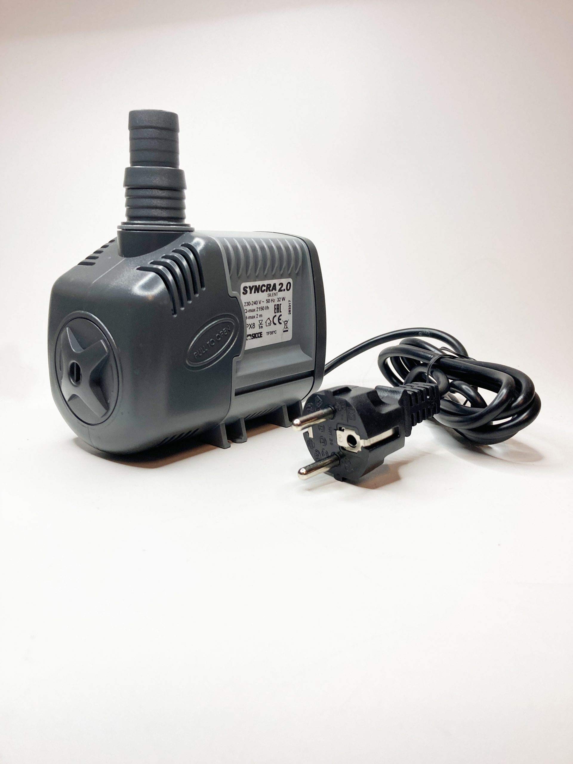 Zimmerbrunnenpumpe Sicce Syncra Silent 2.0 Wasserpumpe (32W, 2150 l/h, 2,0 m Förderhöhe), hochwertige Qualitätspumpe aus Italien, Pumpe für Ihren Zimmerbrunnen