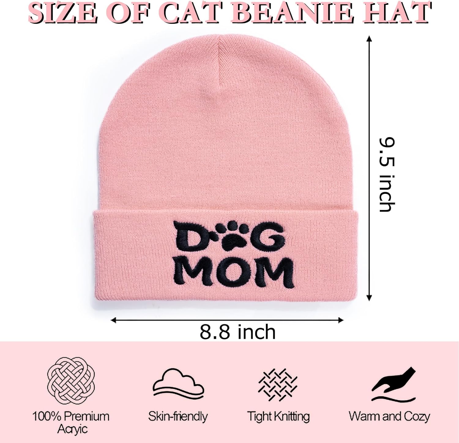 Winter Knitted Beanie Hat and Themed Scoks for Dog Cat Lover Gifts, Christmas Stocking Stuffers for Men Women - Image 4